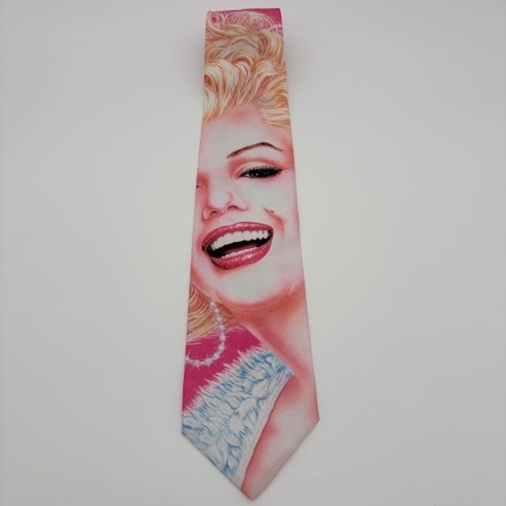 Ralph Marlin Marilyn Monroe Necktie Mens OS Pink Portrait VTG 93 Graphic Pop Art